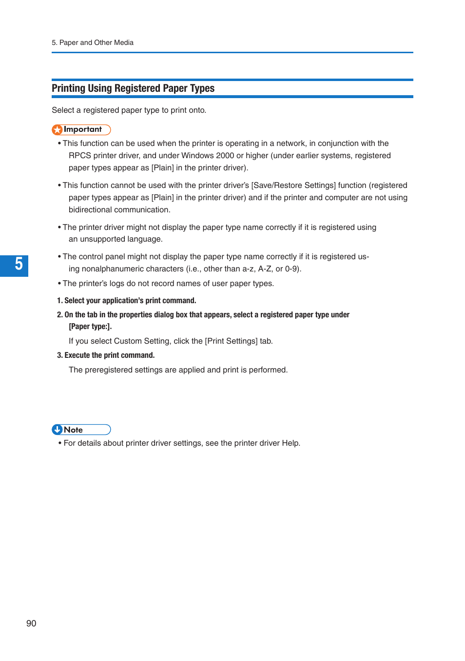 Printing using registered paper types | Pitney Bowes DP50S Color Printer User Manual | Page 92 / 192