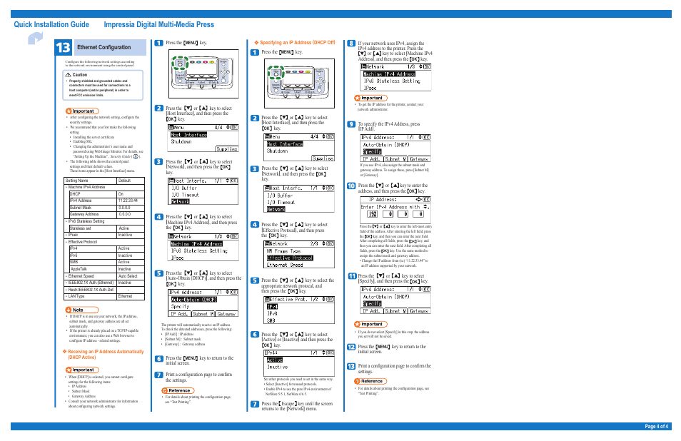 Ethernet configuration | Pitney Bowes DP50S Color Printer User Manual | Page 4 / 4