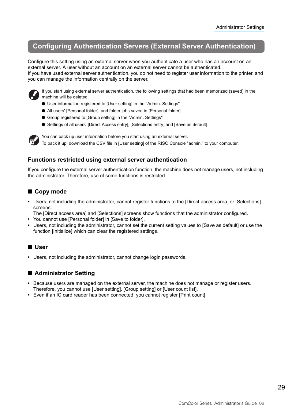 See p. 29 | Pitney Bowes RISO ComColor Printer User Manual | Page 31 / 48