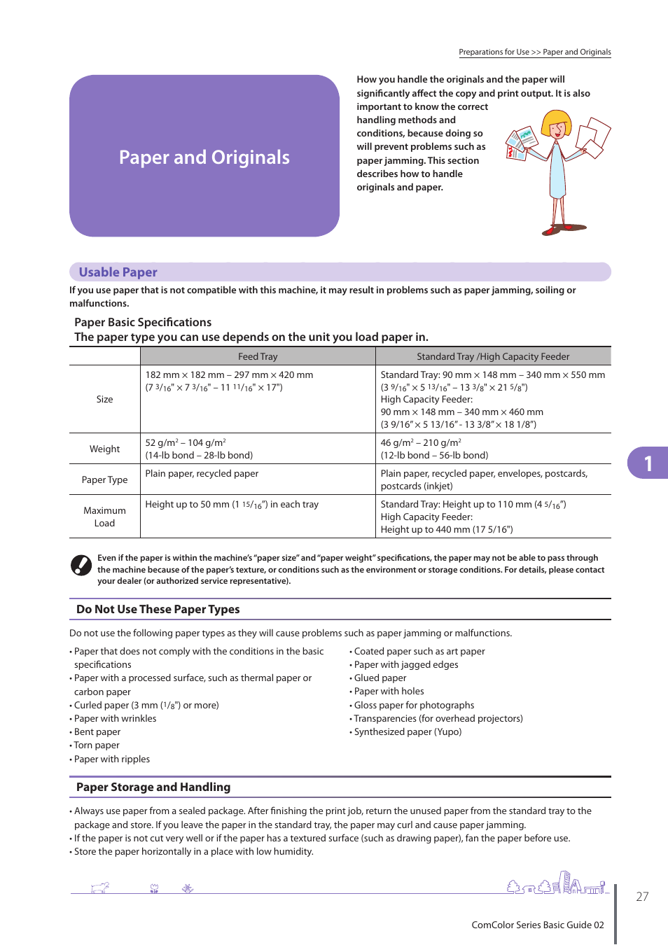Paper and originals, Usable paper | Pitney Bowes RISO ComColor Printer User Manual | Page 29 / 116