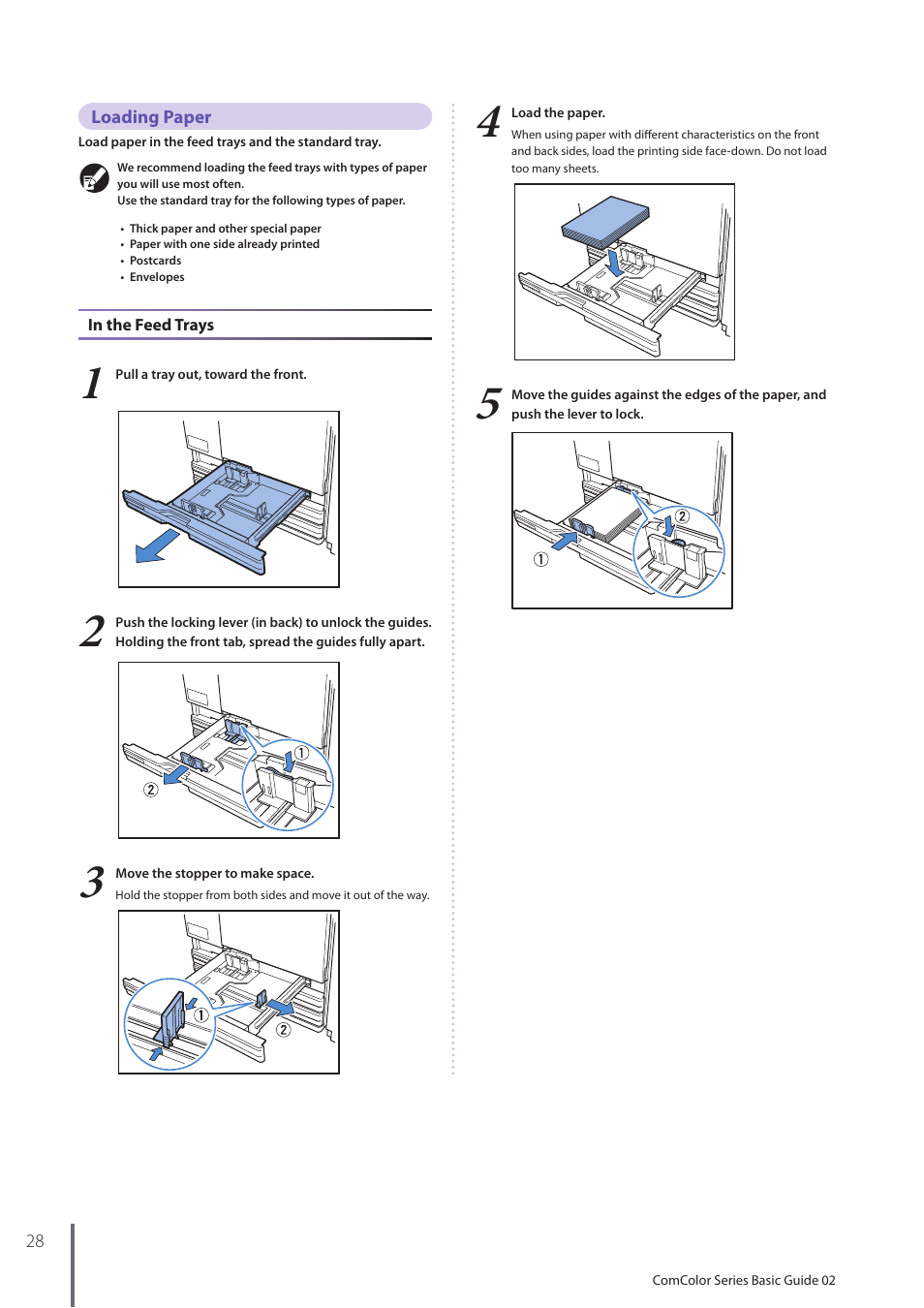 Loading paper | Pitney Bowes RISO ComColor Printer User Manual | Page 30 / 116