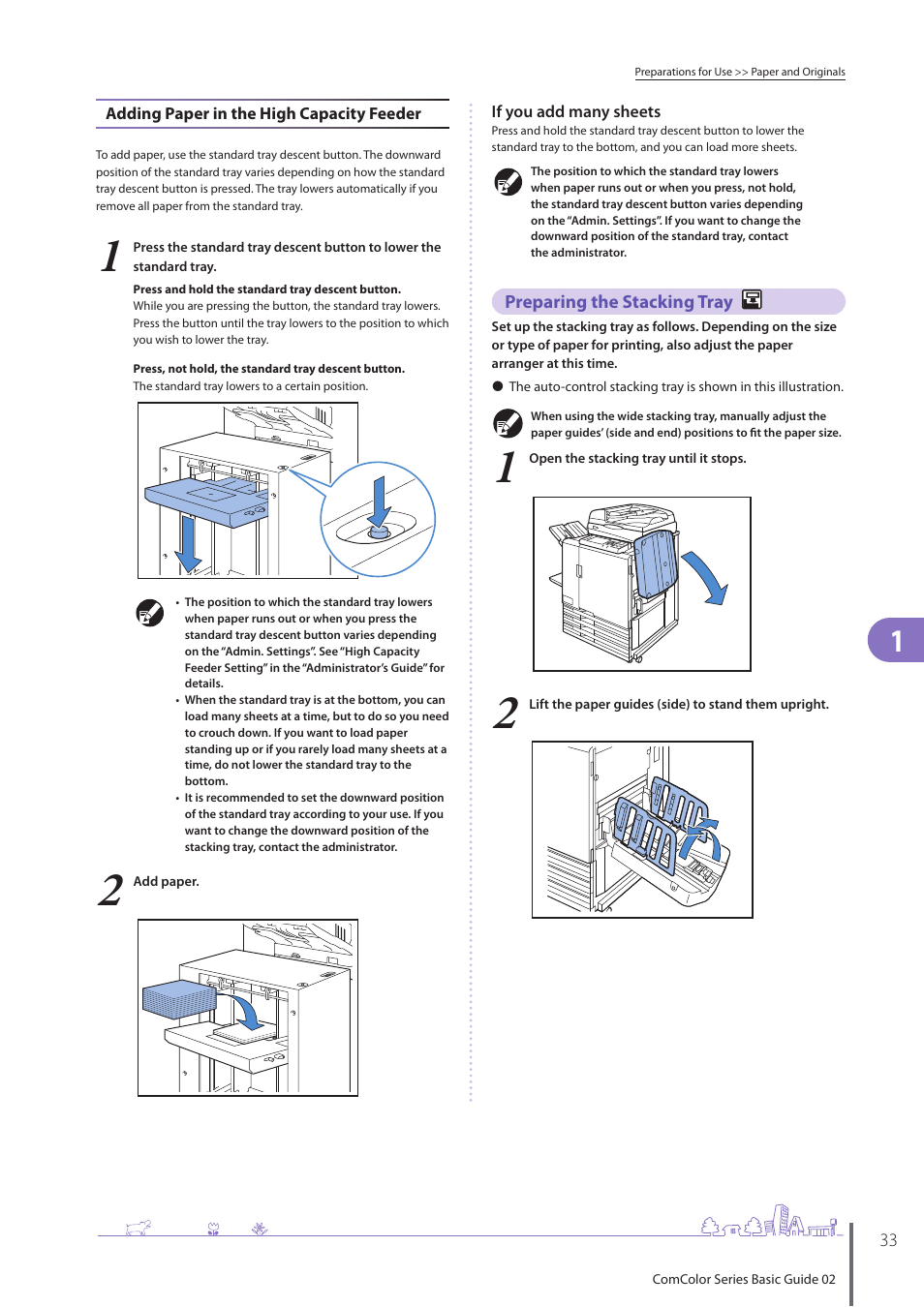 Preparing the stacking tray | Pitney Bowes RISO ComColor Printer User Manual | Page 35 / 116