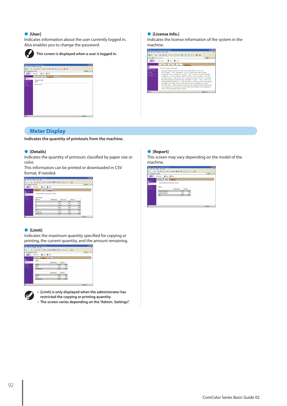 Meter display | Pitney Bowes RISO ComColor Printer User Manual | Page 94 / 116