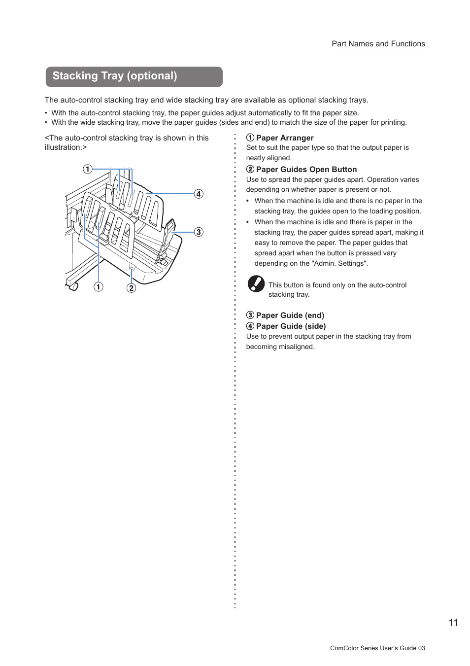Stacking tray (optional) | Pitney Bowes RISO ComColor Printer User Manual | Page 13 / 196