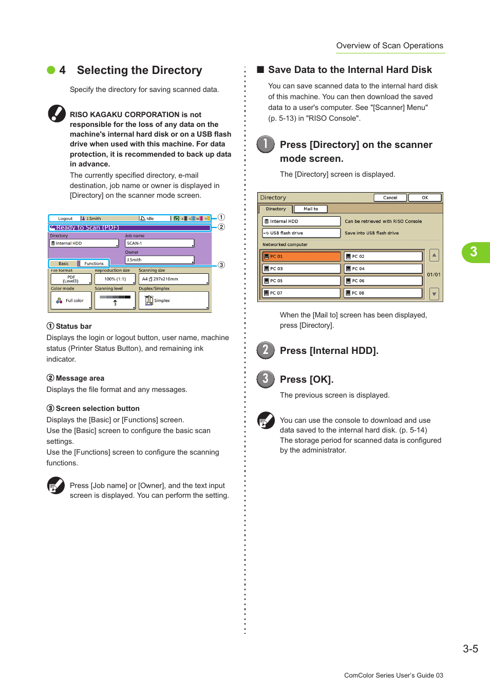 4 selecting the directory | Pitney Bowes RISO ComColor Printer User Manual | Page 135 / 196