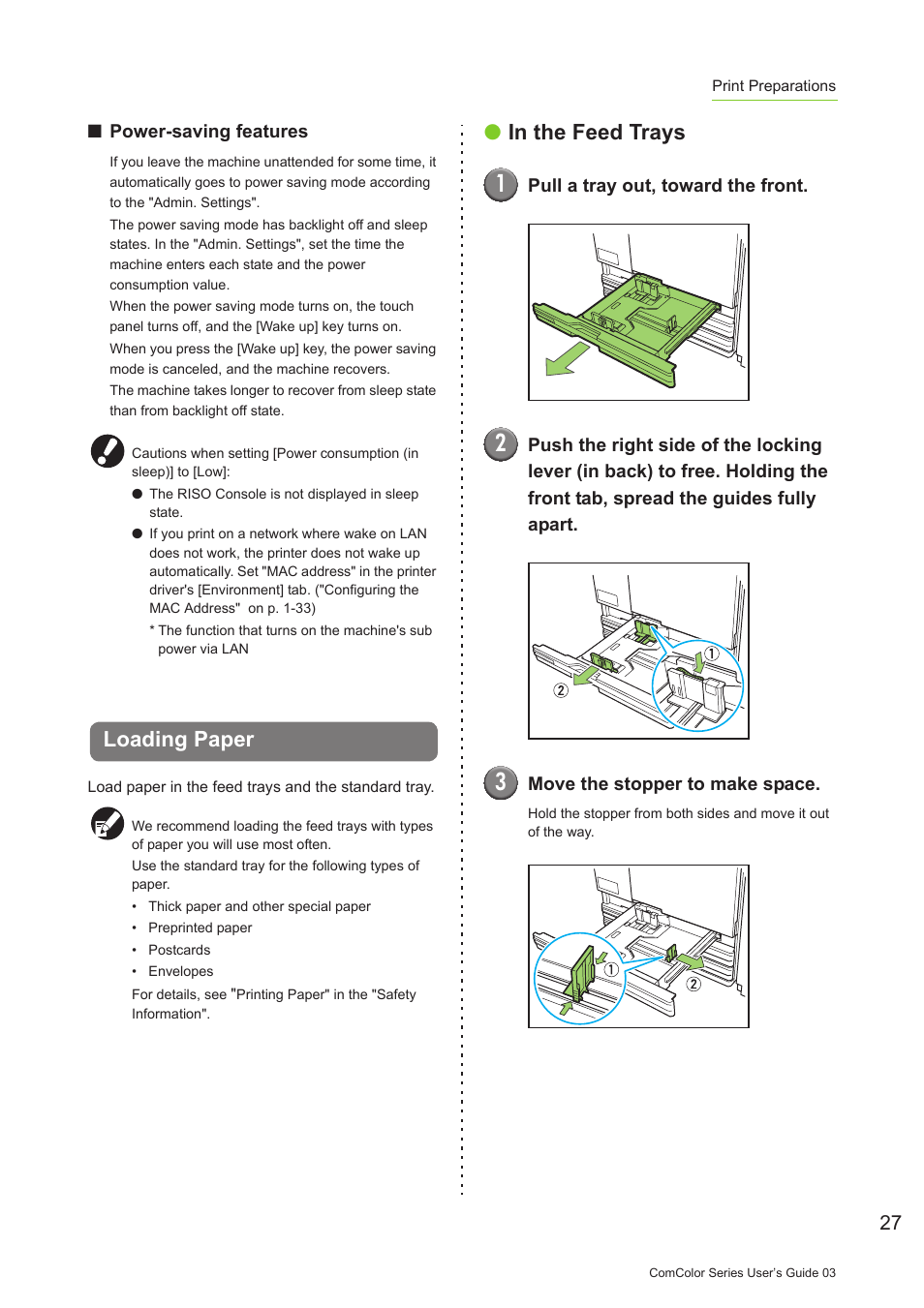 Loading paper | Pitney Bowes RISO ComColor Printer User Manual | Page 29 / 196