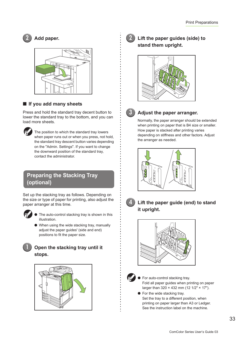 Preparing the stacking tray (optional) | Pitney Bowes RISO ComColor Printer User Manual | Page 35 / 196