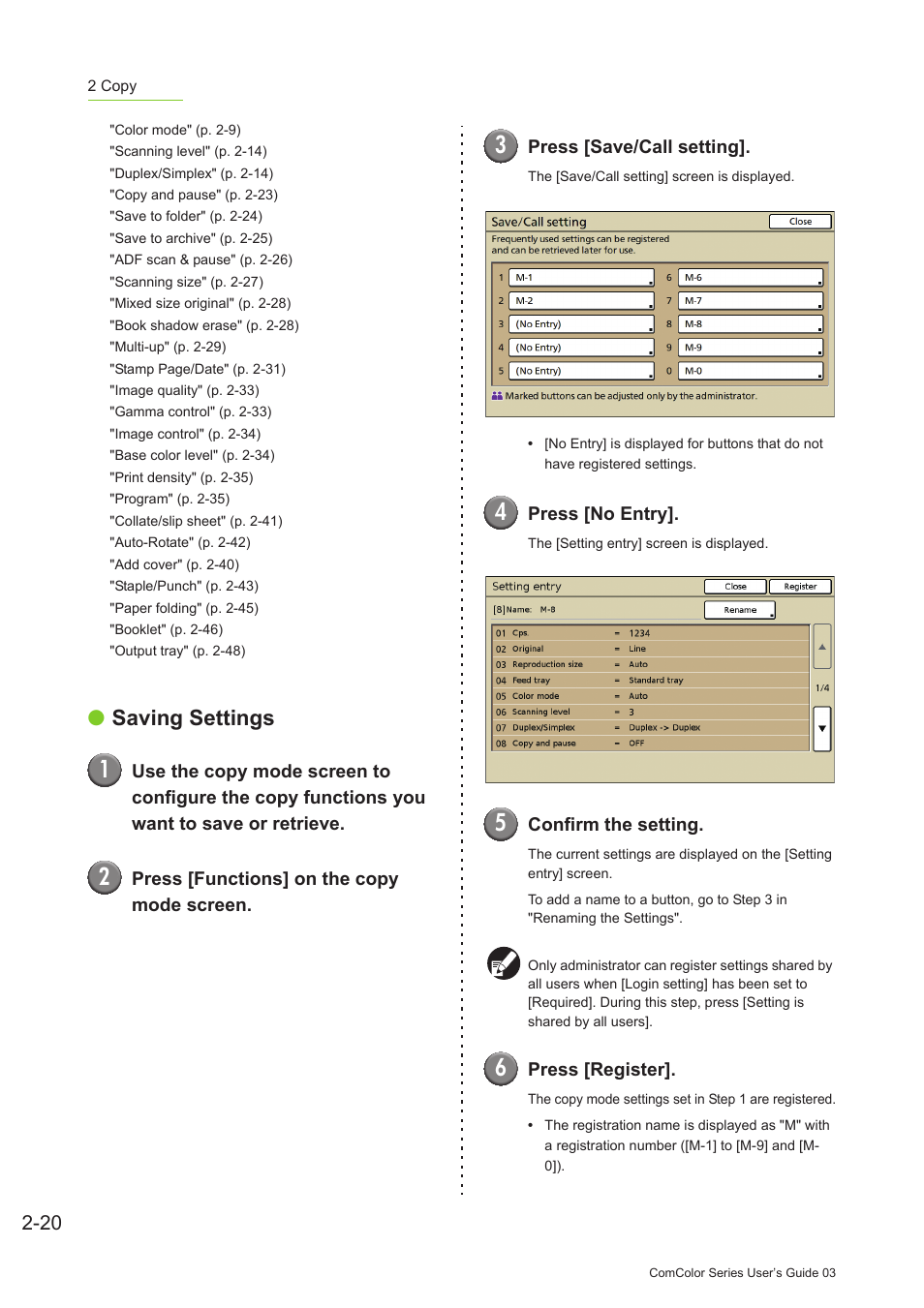 Saving settings | Pitney Bowes RISO ComColor Printer User Manual | Page 98 / 196