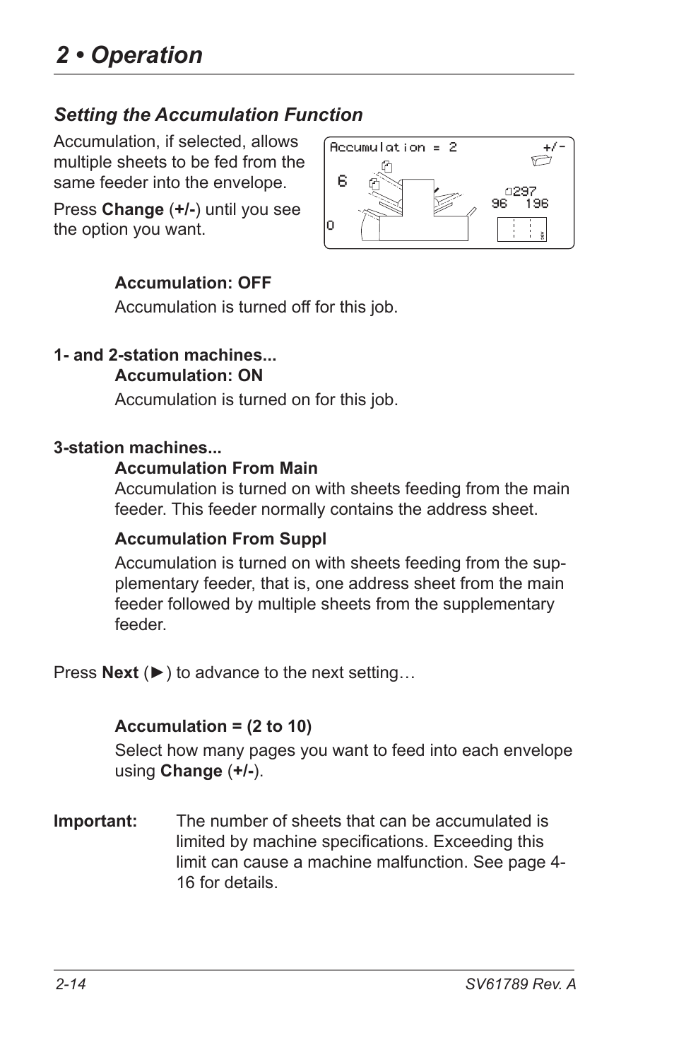 2 • operation | Pitney Bowes DI380 OfficeRight Systems User Manual | Page 30 / 104