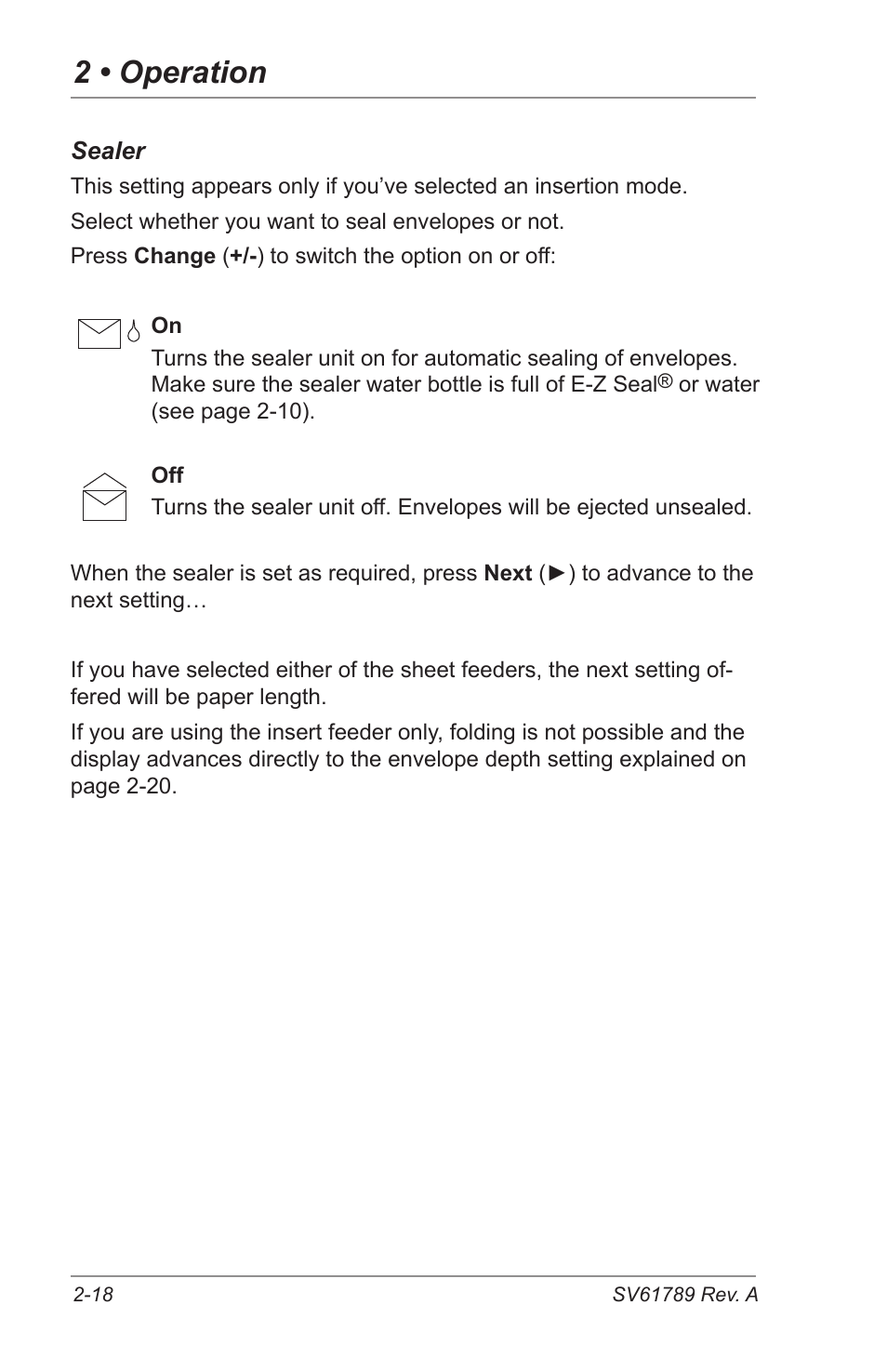 2 • operation | Pitney Bowes DI380 OfficeRight Systems User Manual | Page 34 / 104