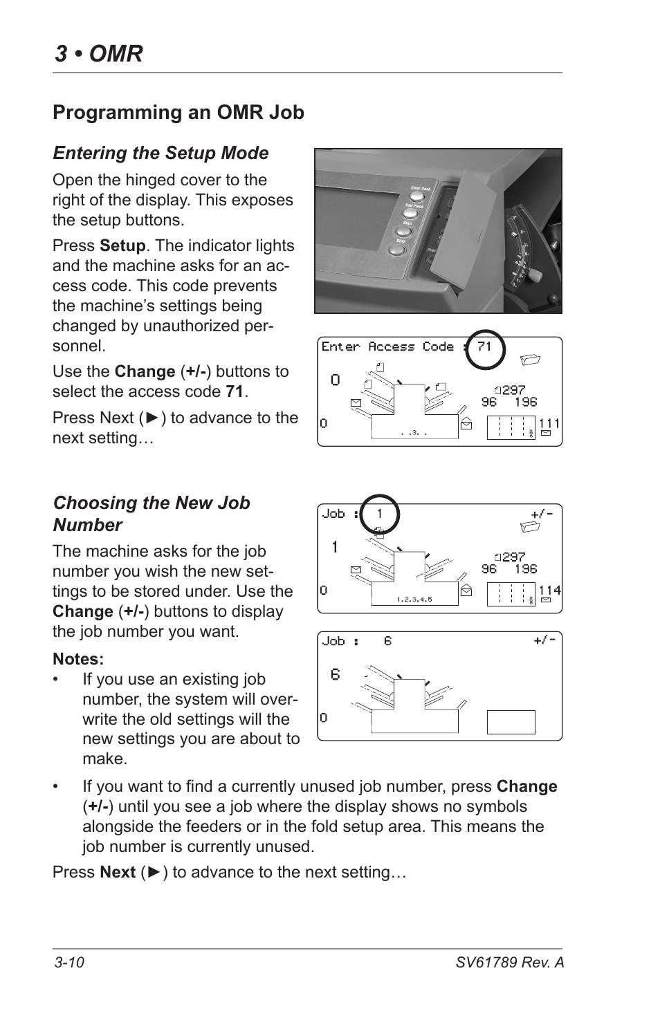 3 • omr, Programming an omr job | Pitney Bowes DI380 OfficeRight Systems User Manual | Page 50 / 104
