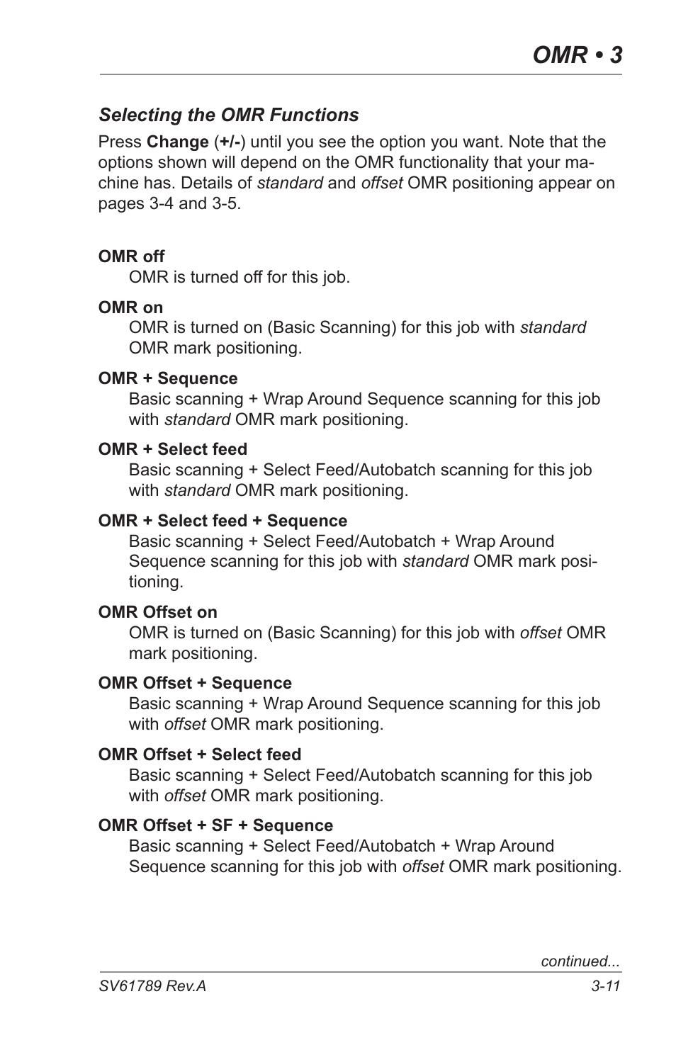 Omr • 3 | Pitney Bowes DI380 OfficeRight Systems User Manual | Page 51 / 104