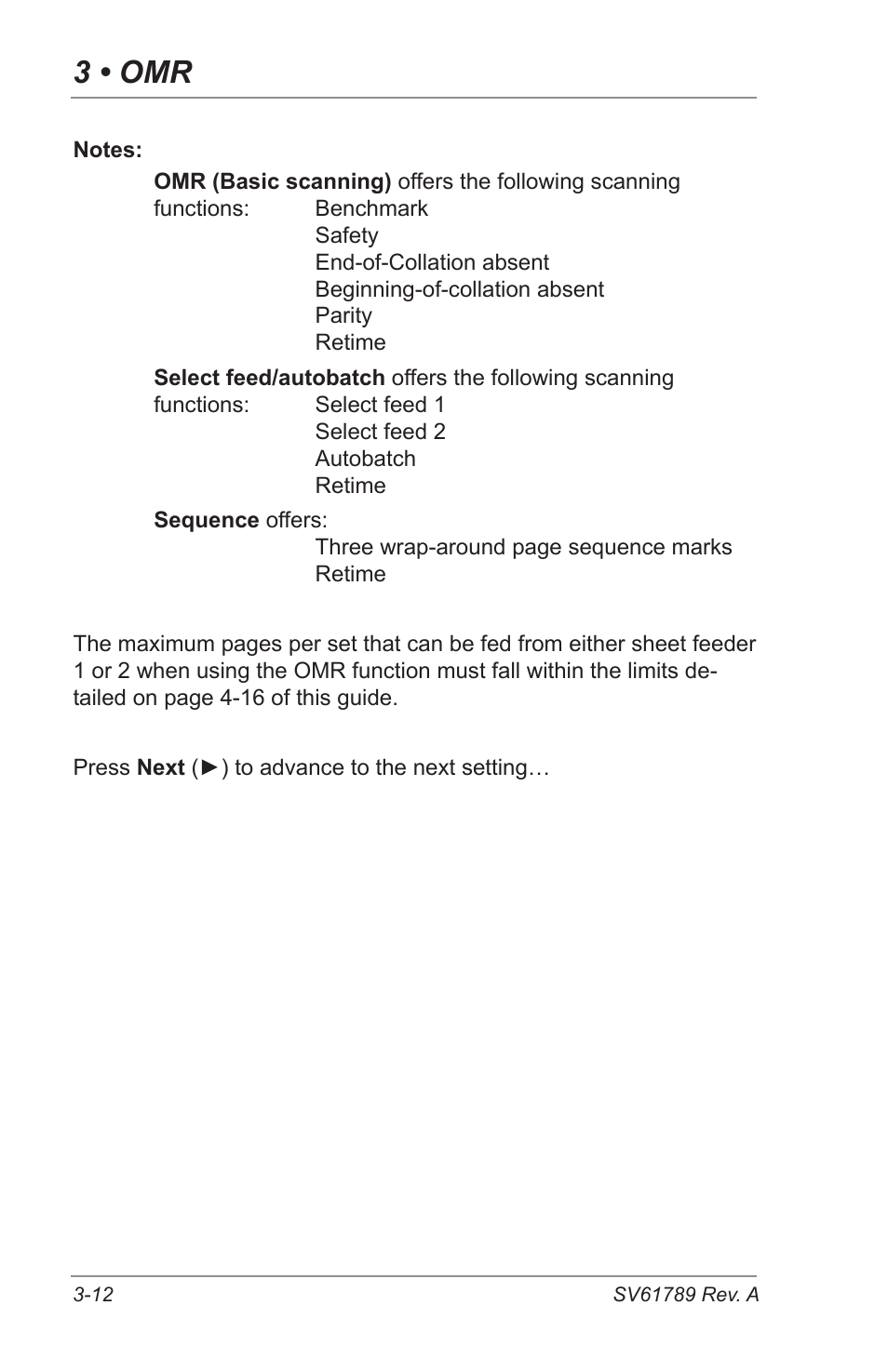 3 • omr | Pitney Bowes DI380 OfficeRight Systems User Manual | Page 52 / 104