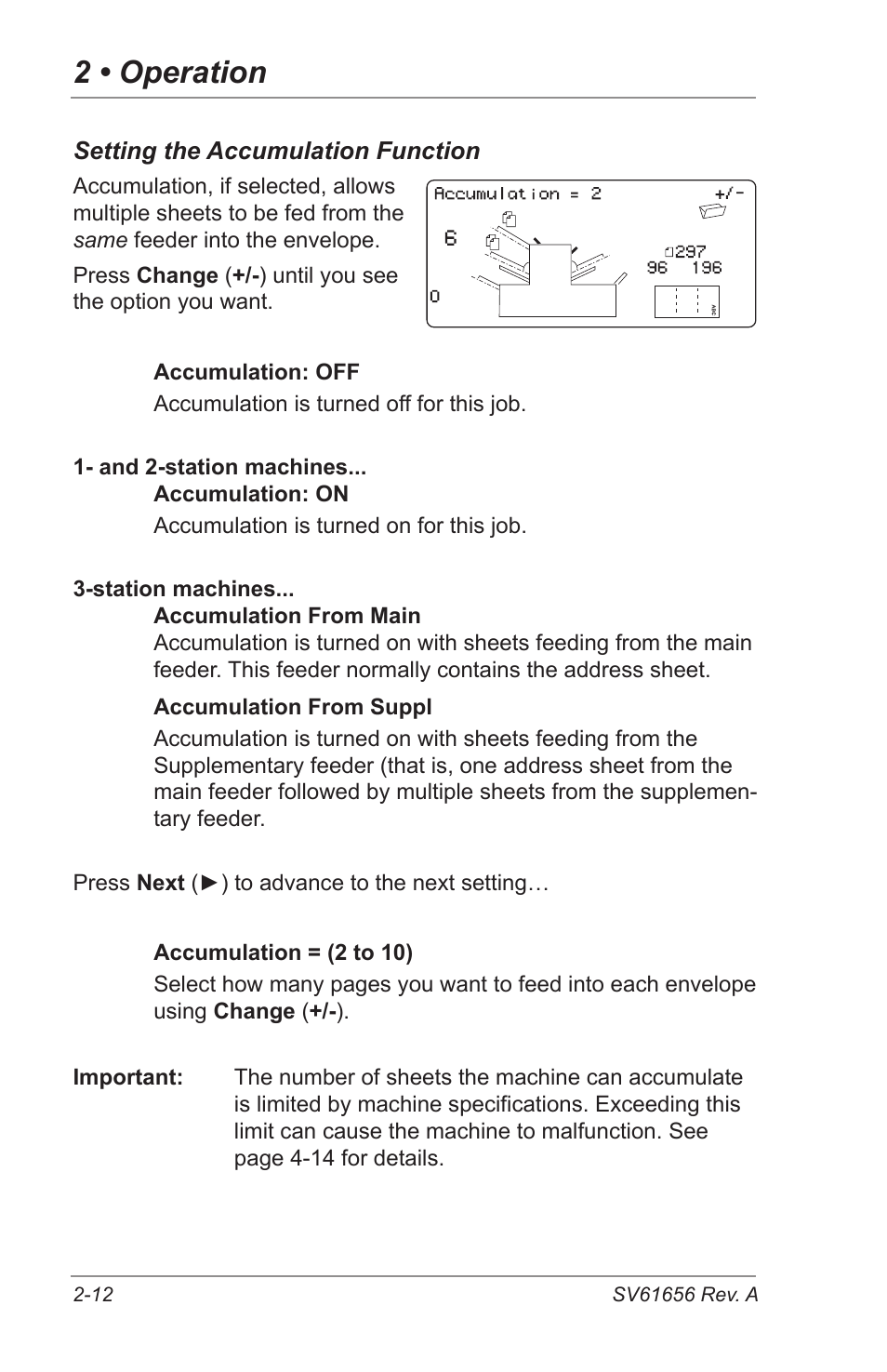 2 • operation | Pitney Bowes DI425 FastPac Inserting Systems User Manual | Page 28 / 100