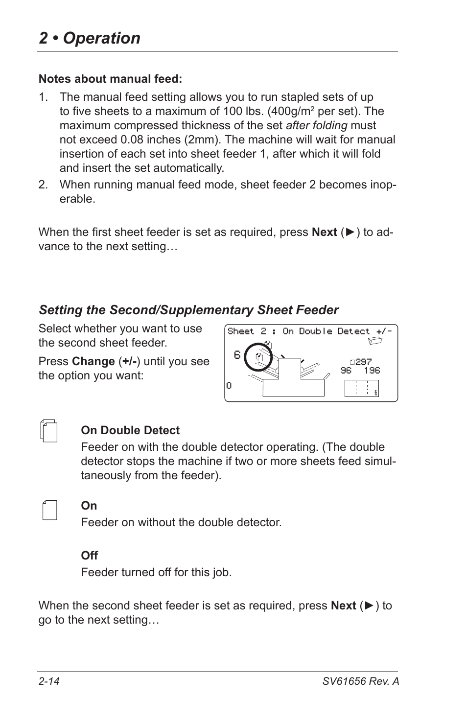 2 • operation | Pitney Bowes DI425 FastPac Inserting Systems User Manual | Page 30 / 100