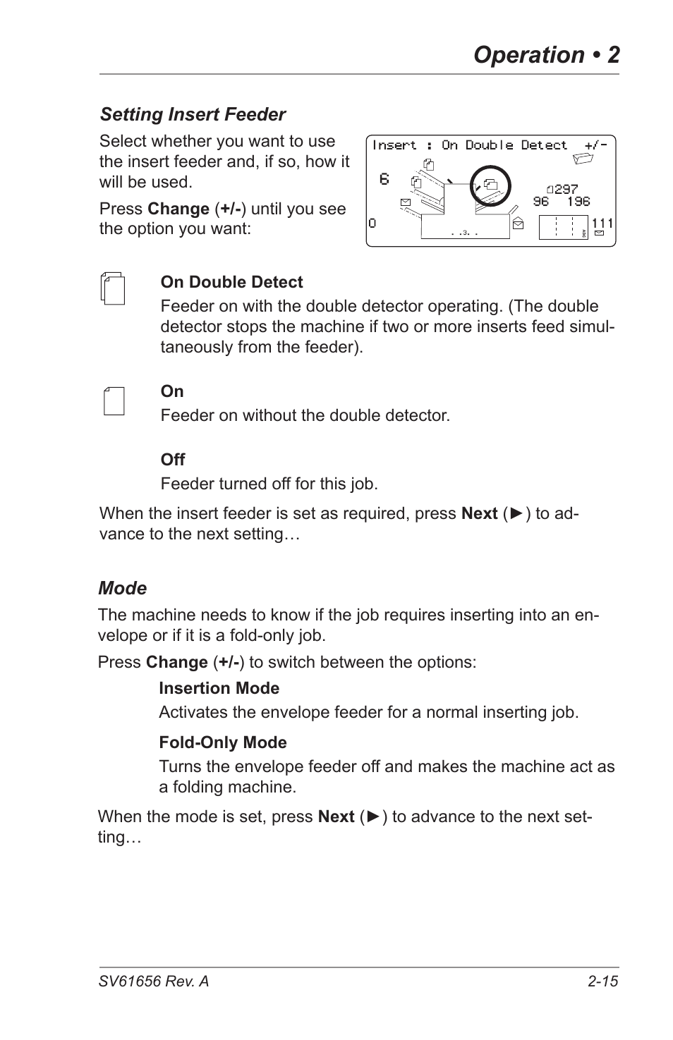 Operation • 2 | Pitney Bowes DI425 FastPac Inserting Systems User Manual | Page 31 / 100