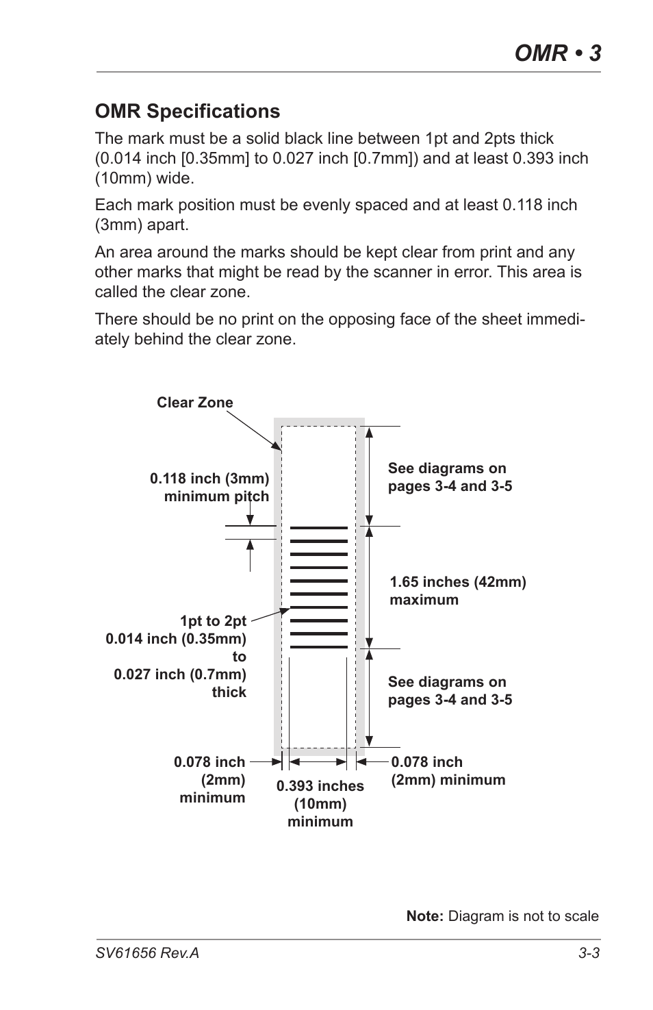 Omr • 3, Omr specifications | Pitney Bowes DI425 FastPac Inserting Systems User Manual | Page 41 / 100