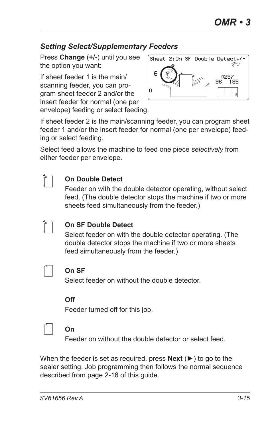 Omr • 3 | Pitney Bowes DI425 FastPac Inserting Systems User Manual | Page 53 / 100