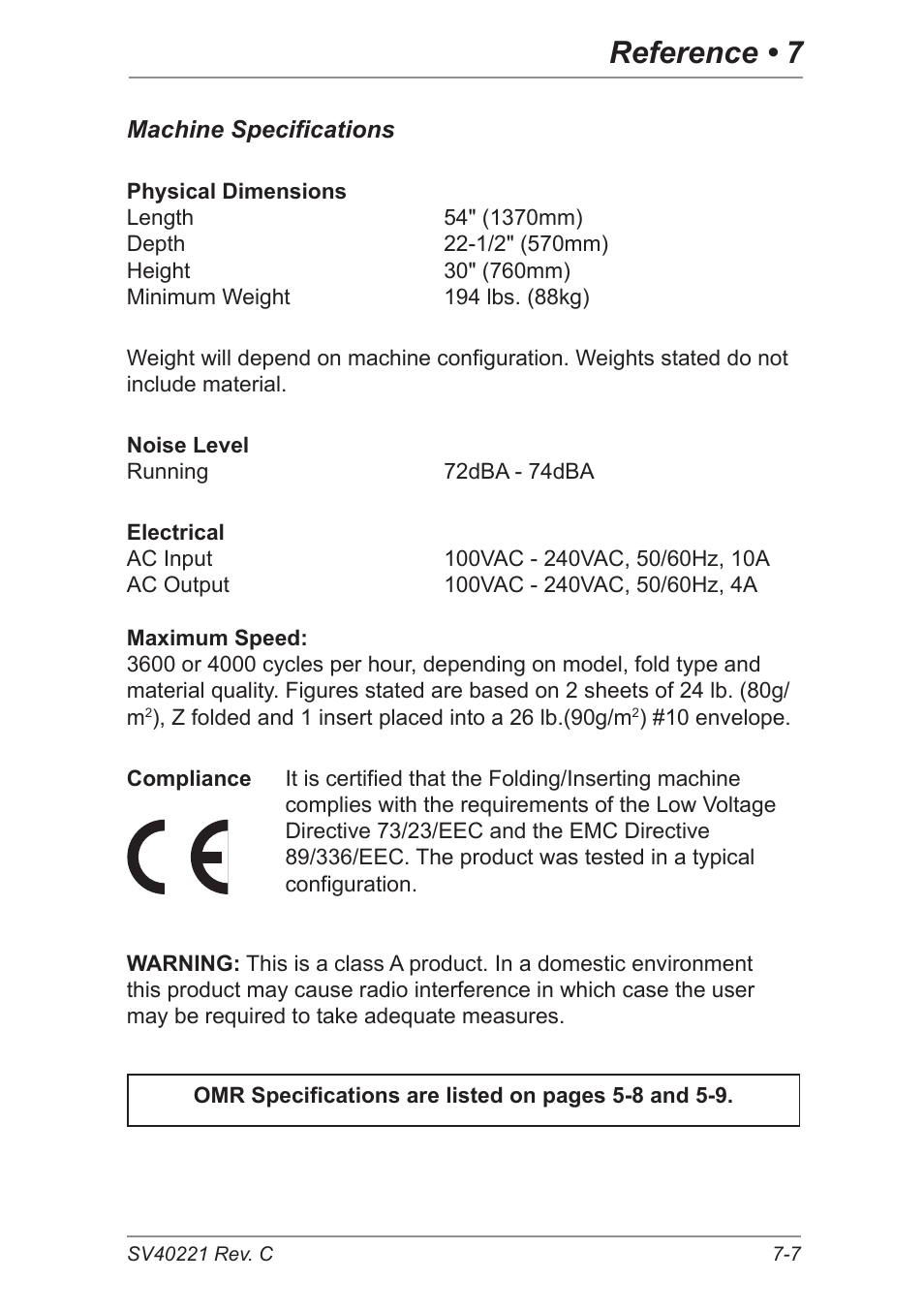 Reference • 7 | Pitney Bowes DI600 Inserting System User Manual | Page 111 / 128
