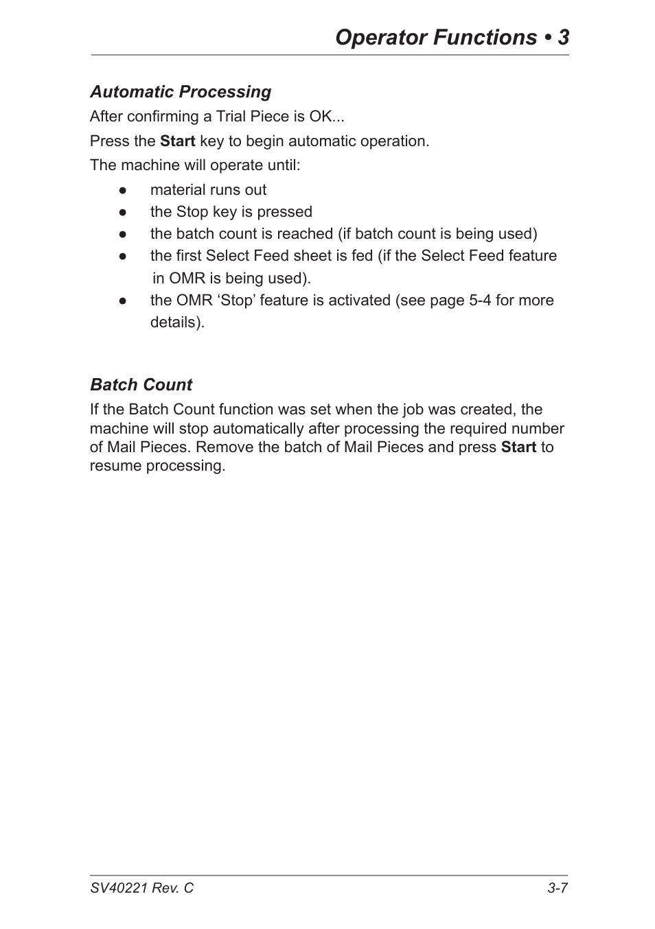 Operator functions • 3 | Pitney Bowes DI600 Inserting System User Manual | Page 37 / 128