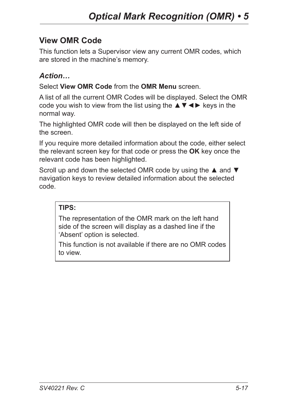 View omr code, Optical mark recognition (omr) • 5 | Pitney Bowes DI600 Inserting System User Manual | Page 77 / 128