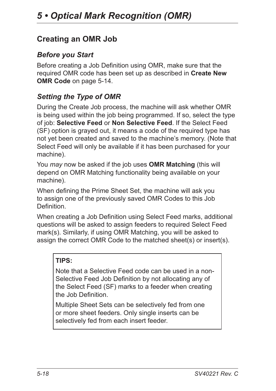 Creating an omr job, 5 • optical mark recognition (omr) | Pitney Bowes DI600 Inserting System User Manual | Page 78 / 128