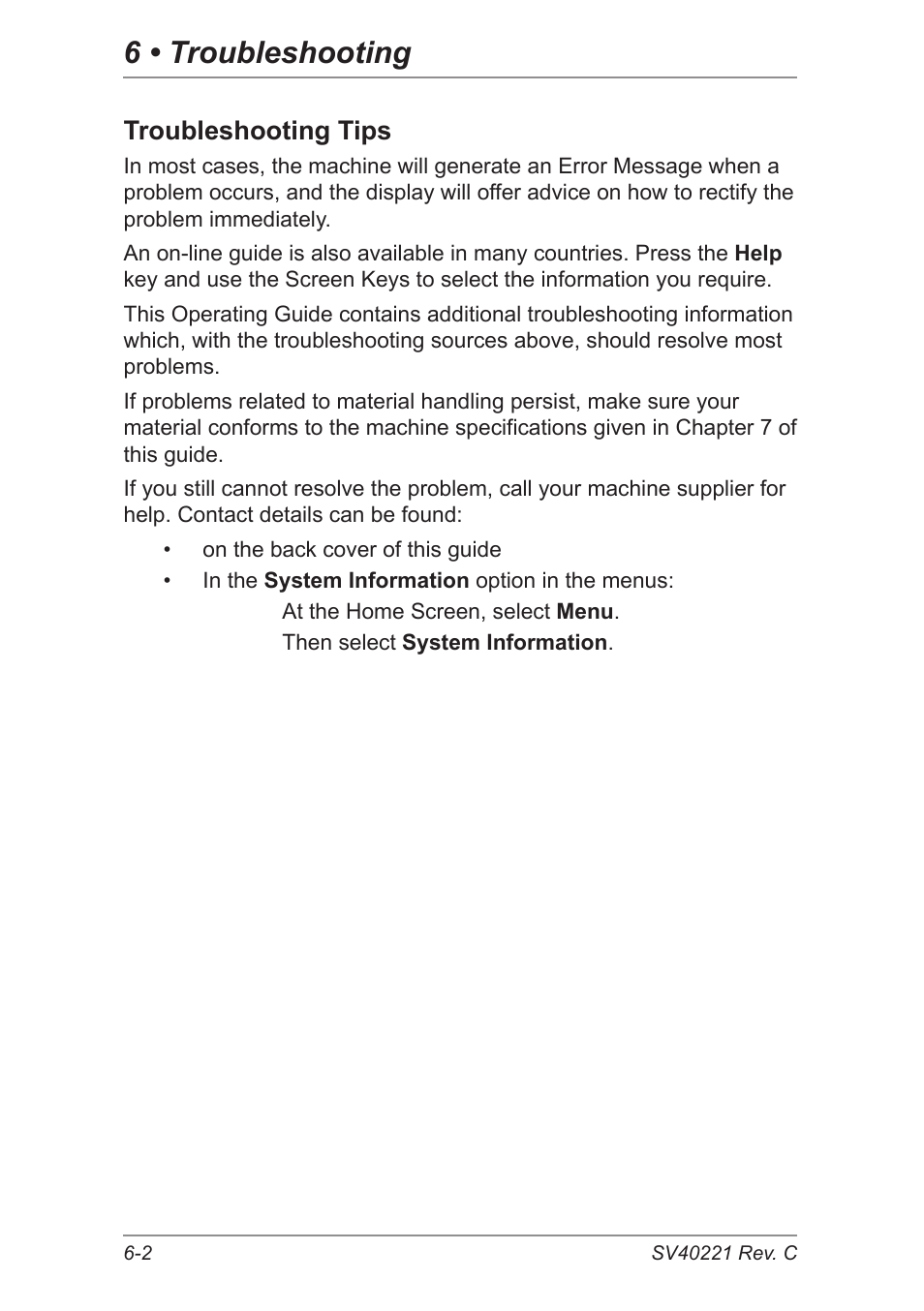 Troubleshooting tips, 6 • troubleshooting | Pitney Bowes DI600 Inserting System User Manual | Page 90 / 128