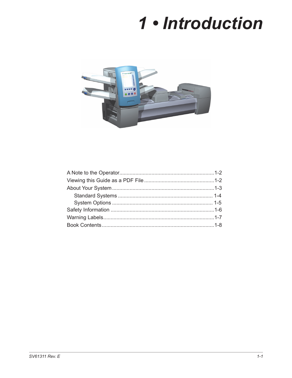 1 • introduction | Pitney Bowes DI950 FastPac Inserter User Manual | Page 11 / 196