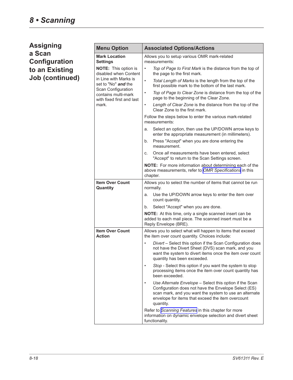 8 • scanning | Pitney Bowes DI950 FastPac Inserter User Manual | Page 162 / 196