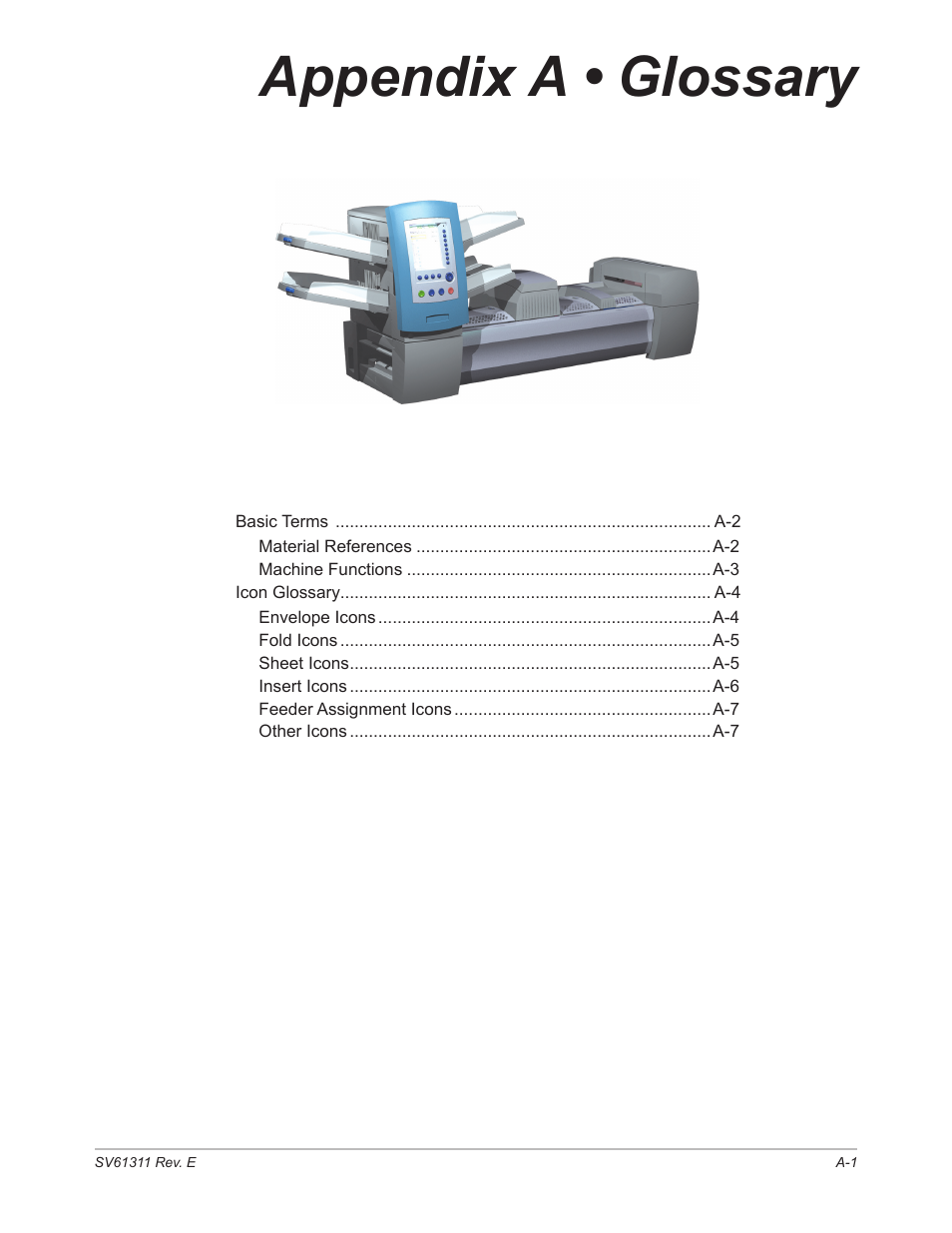 Appendix a • glossary | Pitney Bowes DI950 FastPac Inserter User Manual | Page 181 / 196