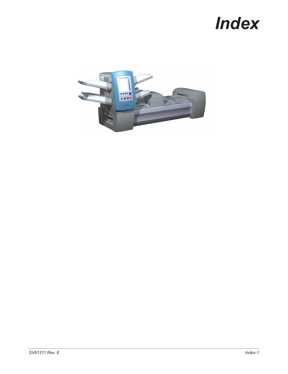 Index | Pitney Bowes DI950 FastPac Inserter User Manual | Page 189 / 196