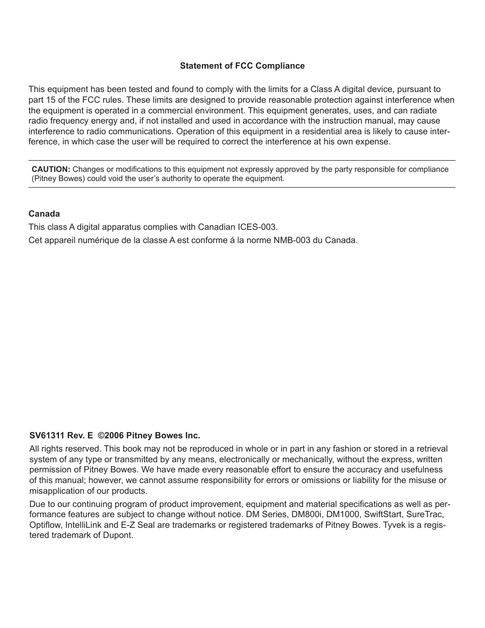 Fcc compliance | Pitney Bowes DI950 FastPac Inserter User Manual | Page 2 / 196