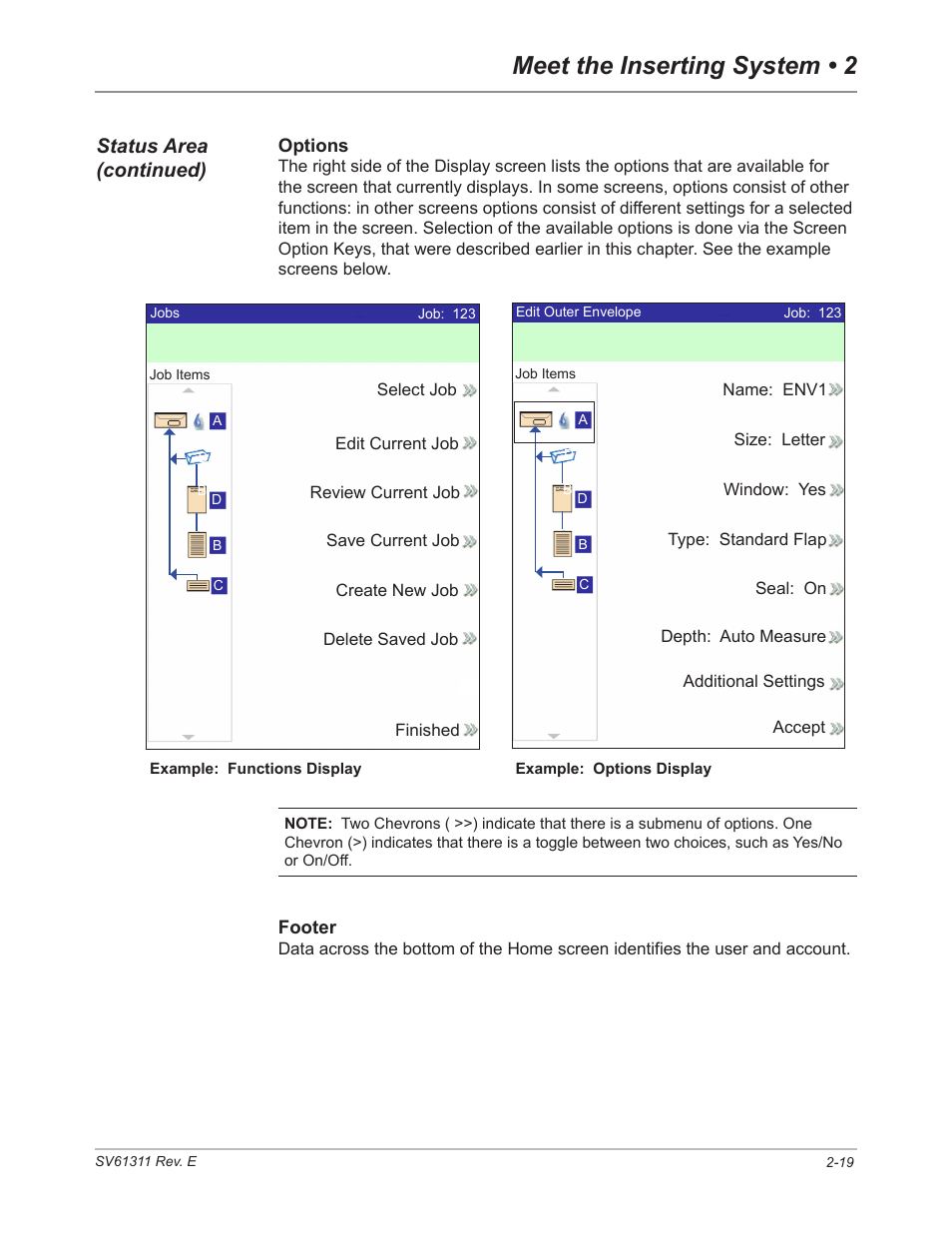 Meet the inserting system • 2, Status area (continued) | Pitney Bowes DI950 FastPac Inserter User Manual | Page 37 / 196