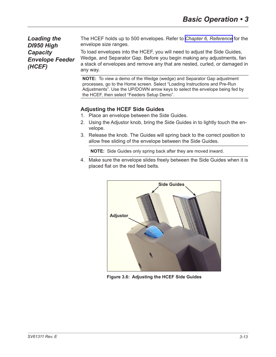 Loading the di950 high capacity envelope feeder, Hcef) -13, Loadng the hcef (hgh capacty envelope feeder) | Basic operation • 3 | Pitney Bowes DI950 FastPac Inserter User Manual | Page 55 / 196
