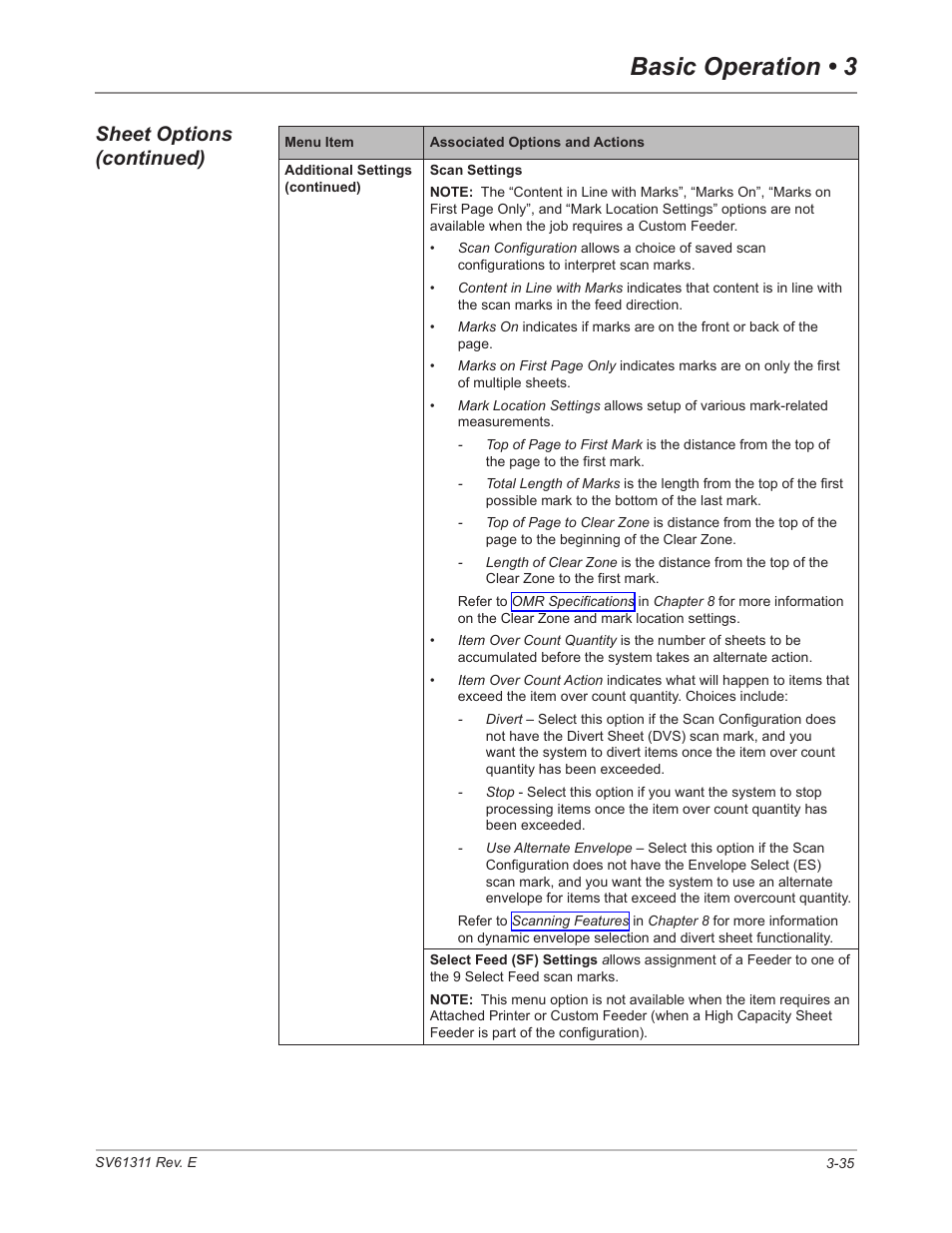 Basic operation • 3, Sheet options (continued) | Pitney Bowes DI950 FastPac Inserter User Manual | Page 77 / 196