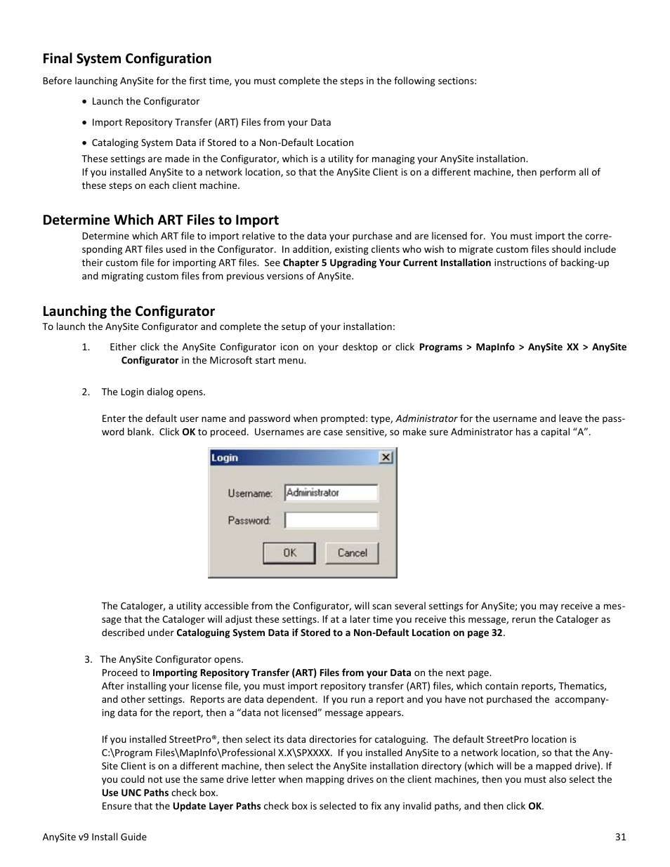 Final system configuration, Determine which art files to import, Launching the configurator | Pitney Bowes AnySite User Manual | Page 31 / 45