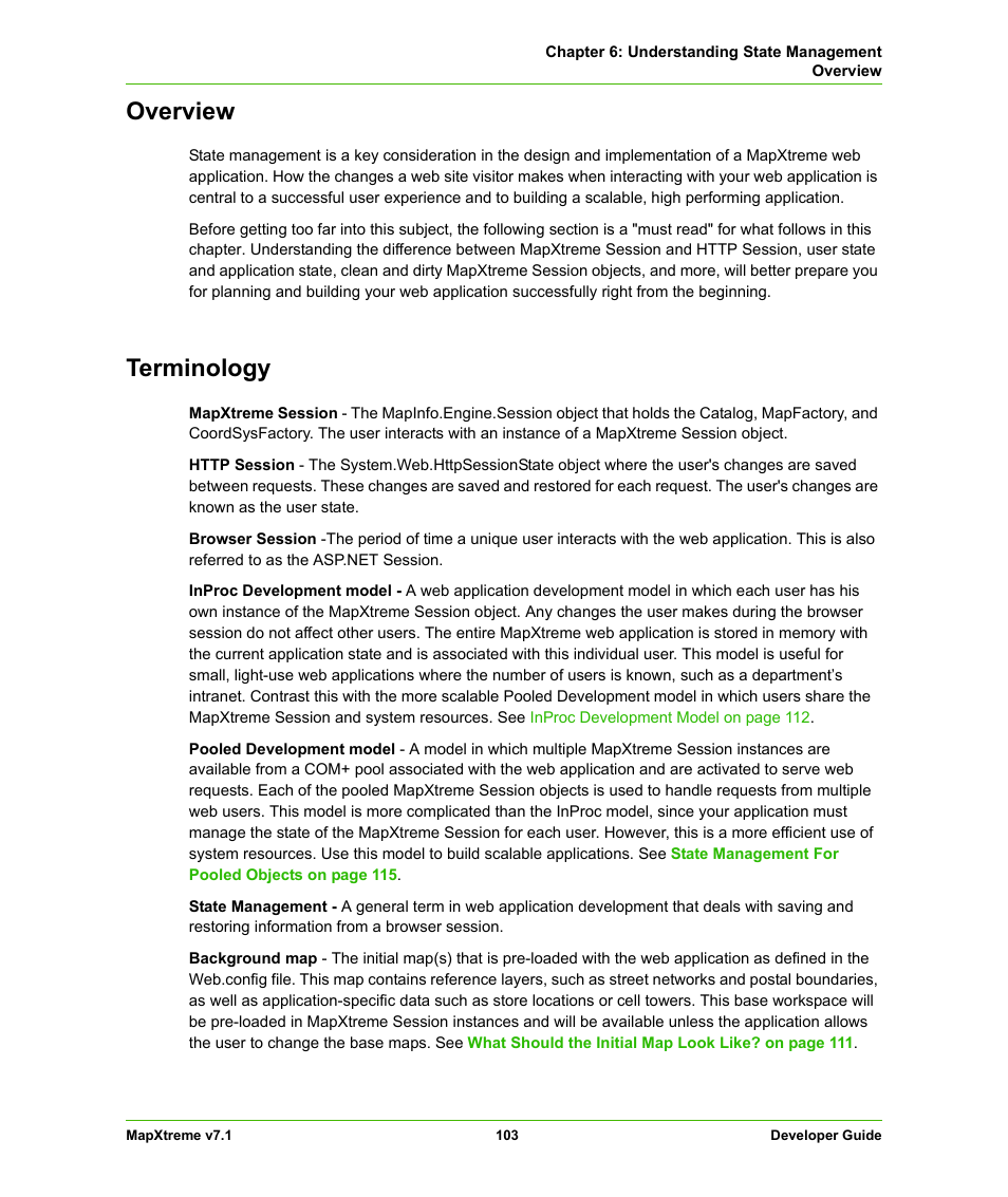 Overview, Terminology, Overview terminology | Pitney Bowes MapXtreme User Manual | Page 103 / 640