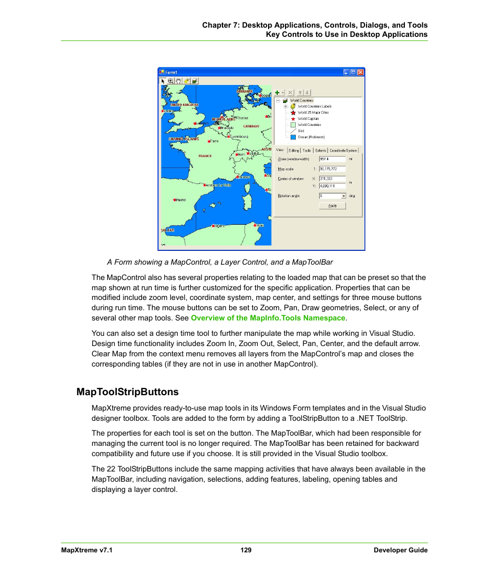 Maptoolstripbuttons | Pitney Bowes MapXtreme User Manual | Page 129 / 640