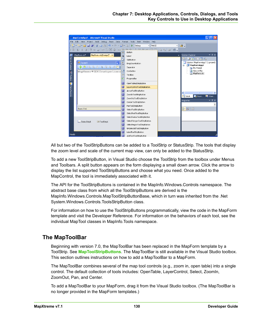 The maptoolbar | Pitney Bowes MapXtreme User Manual | Page 130 / 640