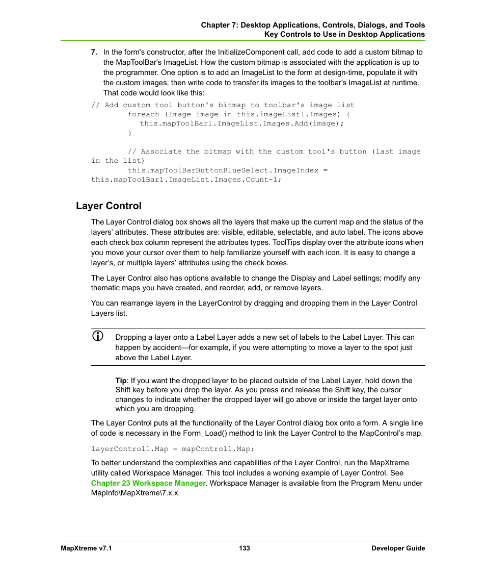 Layer control | Pitney Bowes MapXtreme User Manual | Page 133 / 640