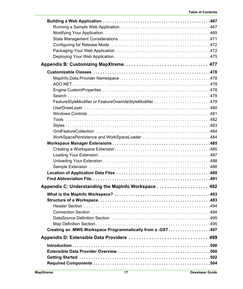 Pitney Bowes MapXtreme User Manual | Page 17 / 640