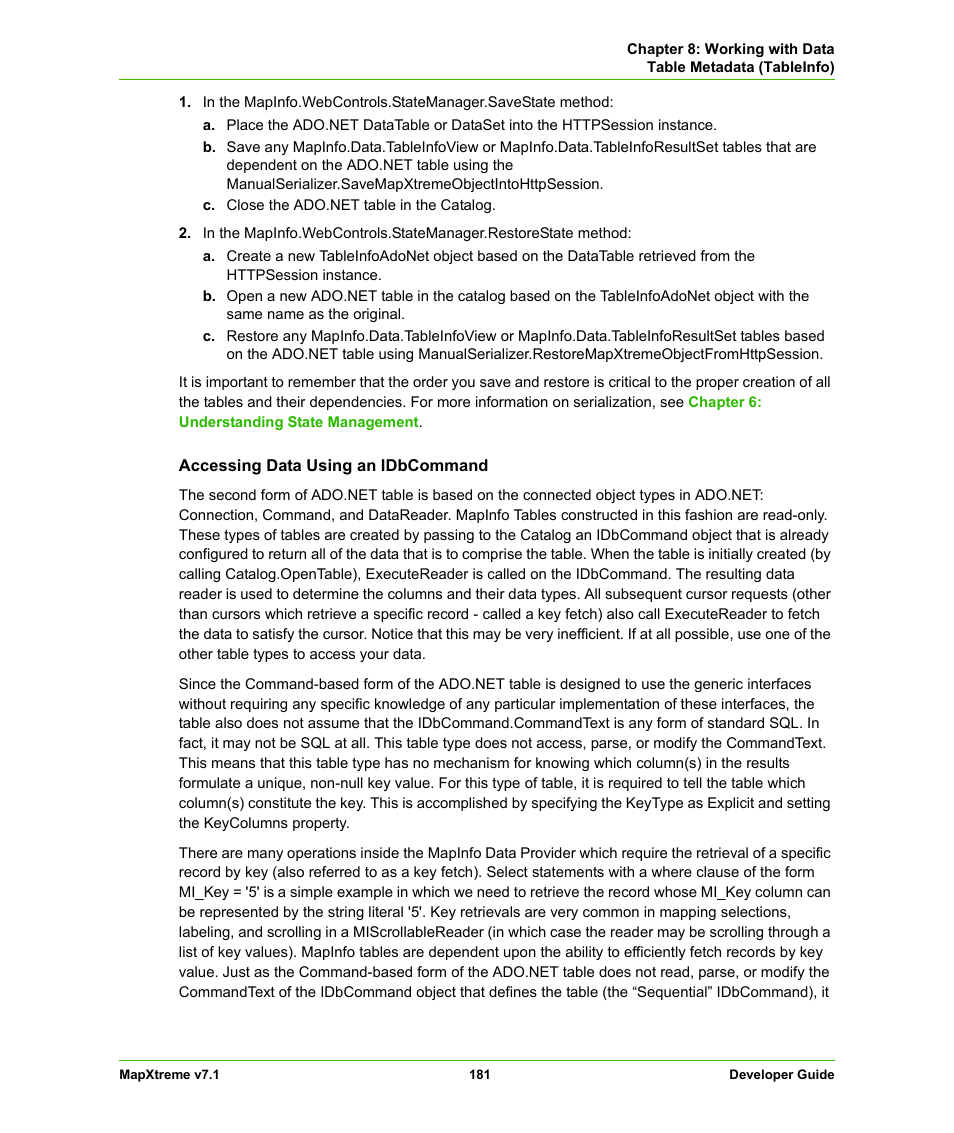 Pitney Bowes MapXtreme User Manual | Page 174 / 640