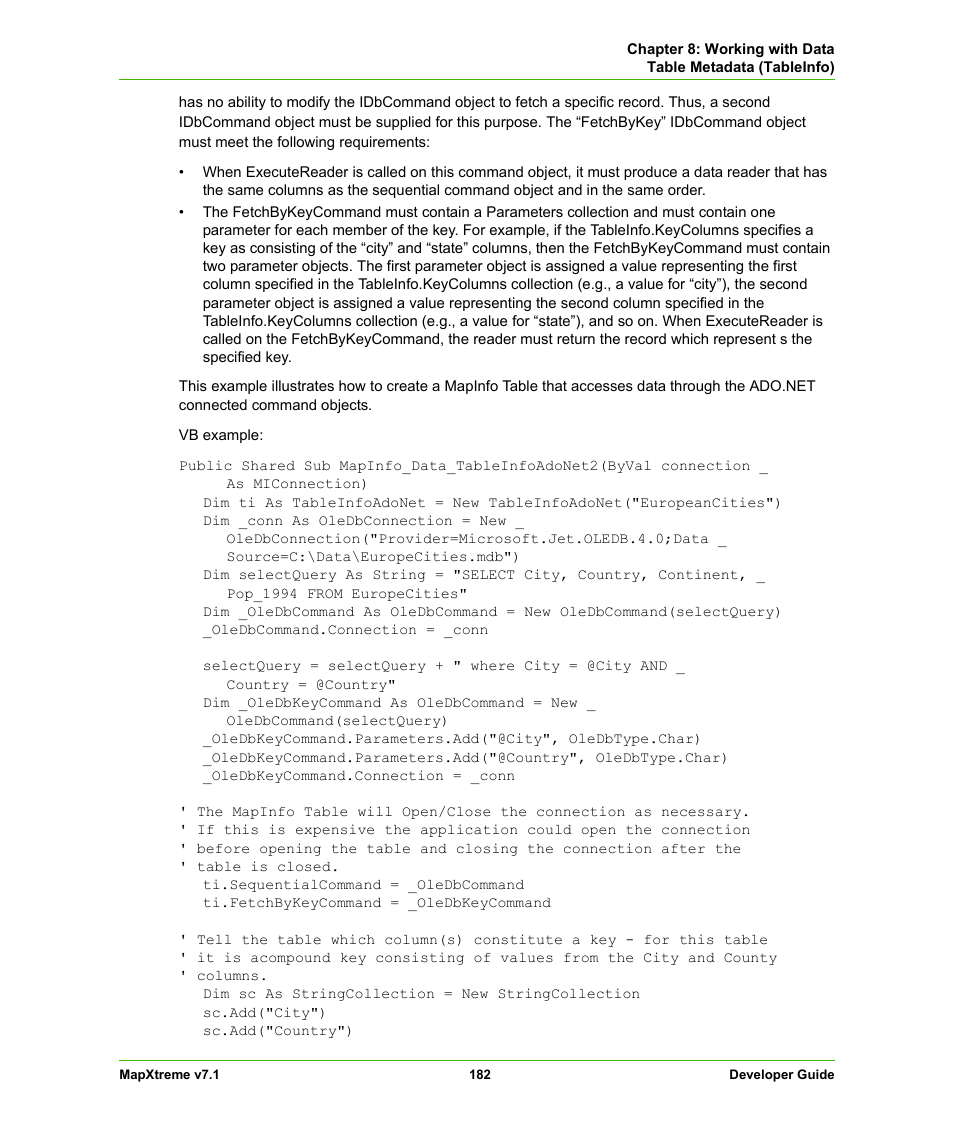Pitney Bowes MapXtreme User Manual | Page 175 / 640