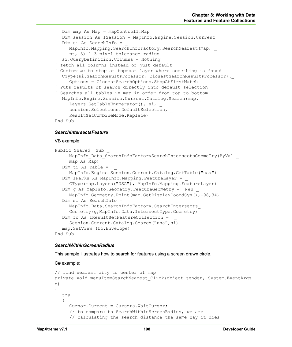 Pitney Bowes MapXtreme User Manual | Page 191 / 640