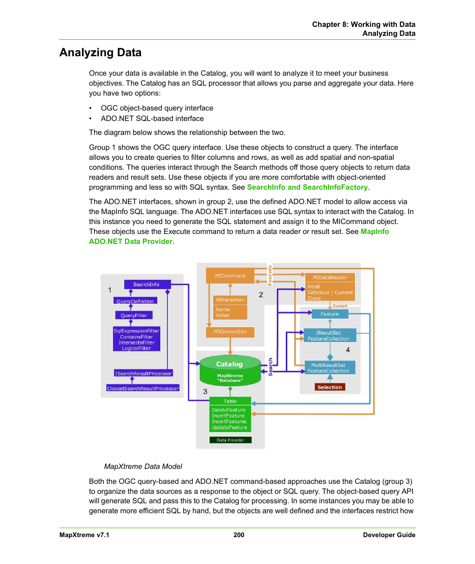 Analyzing data | Pitney Bowes MapXtreme User Manual | Page 193 / 640