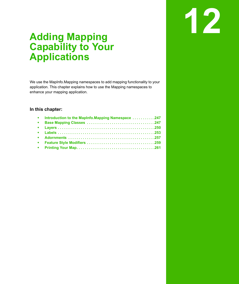 Adding mapping capability to your applications | Pitney Bowes MapXtreme User Manual | Page 239 / 640