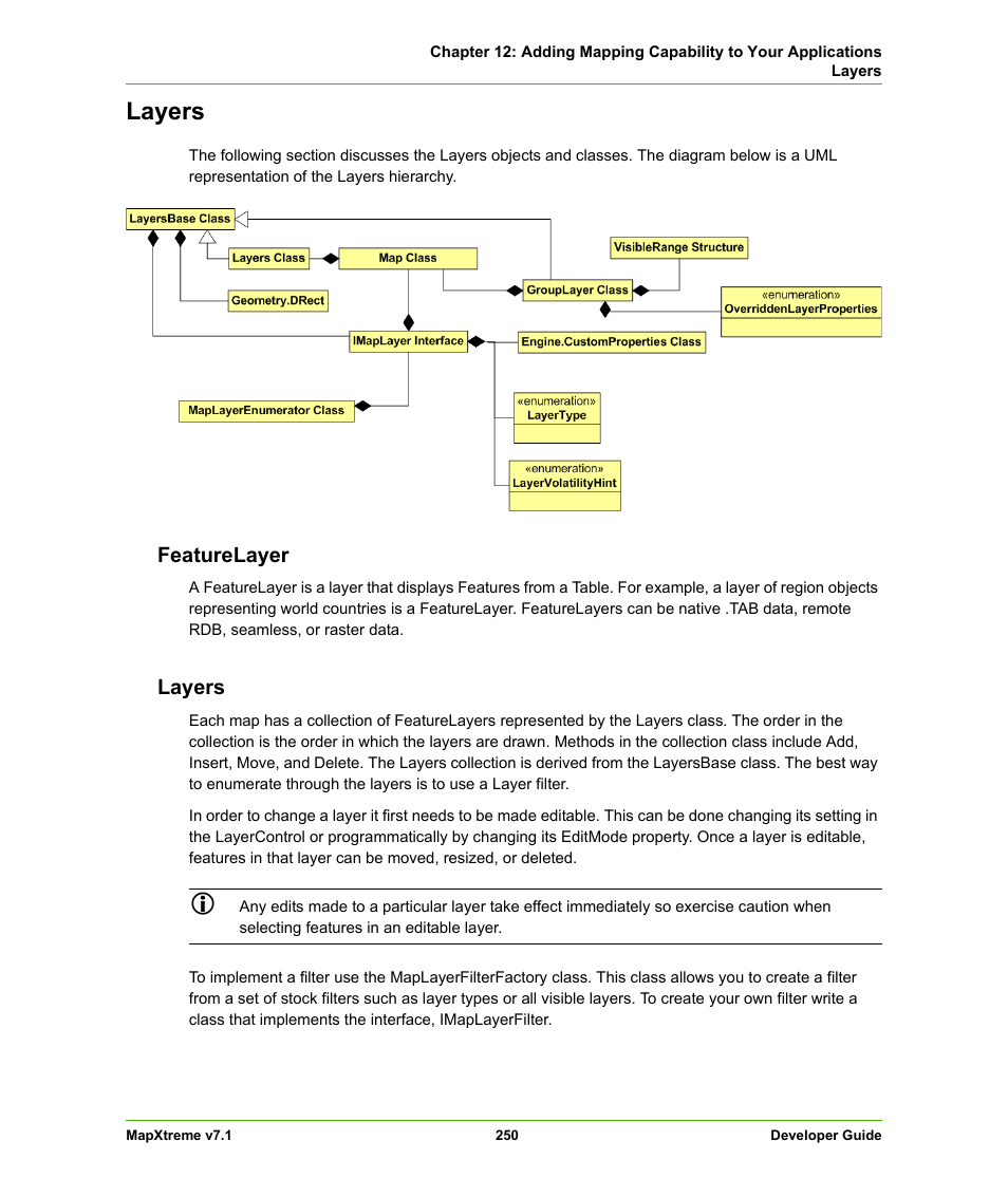 Layers, Featurelayer, Featurelayer layers | Pitney Bowes MapXtreme User Manual | Page 243 / 640
