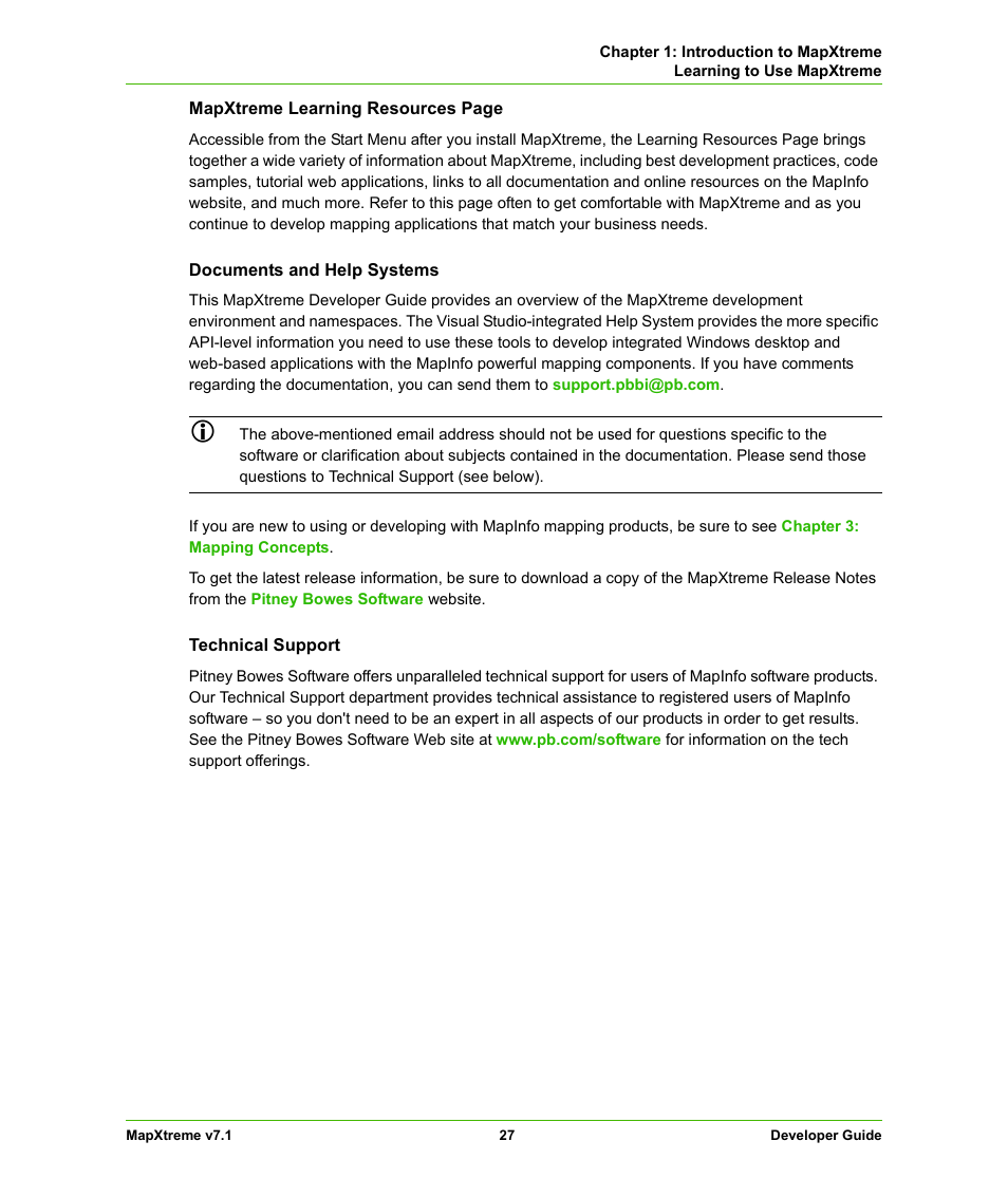 Pitney Bowes MapXtreme User Manual | Page 27 / 640