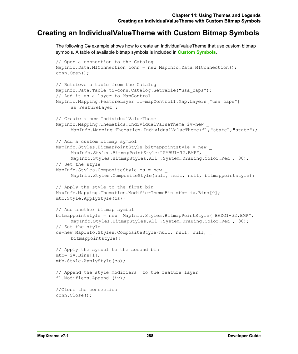 Pitney Bowes MapXtreme User Manual | Page 281 / 640