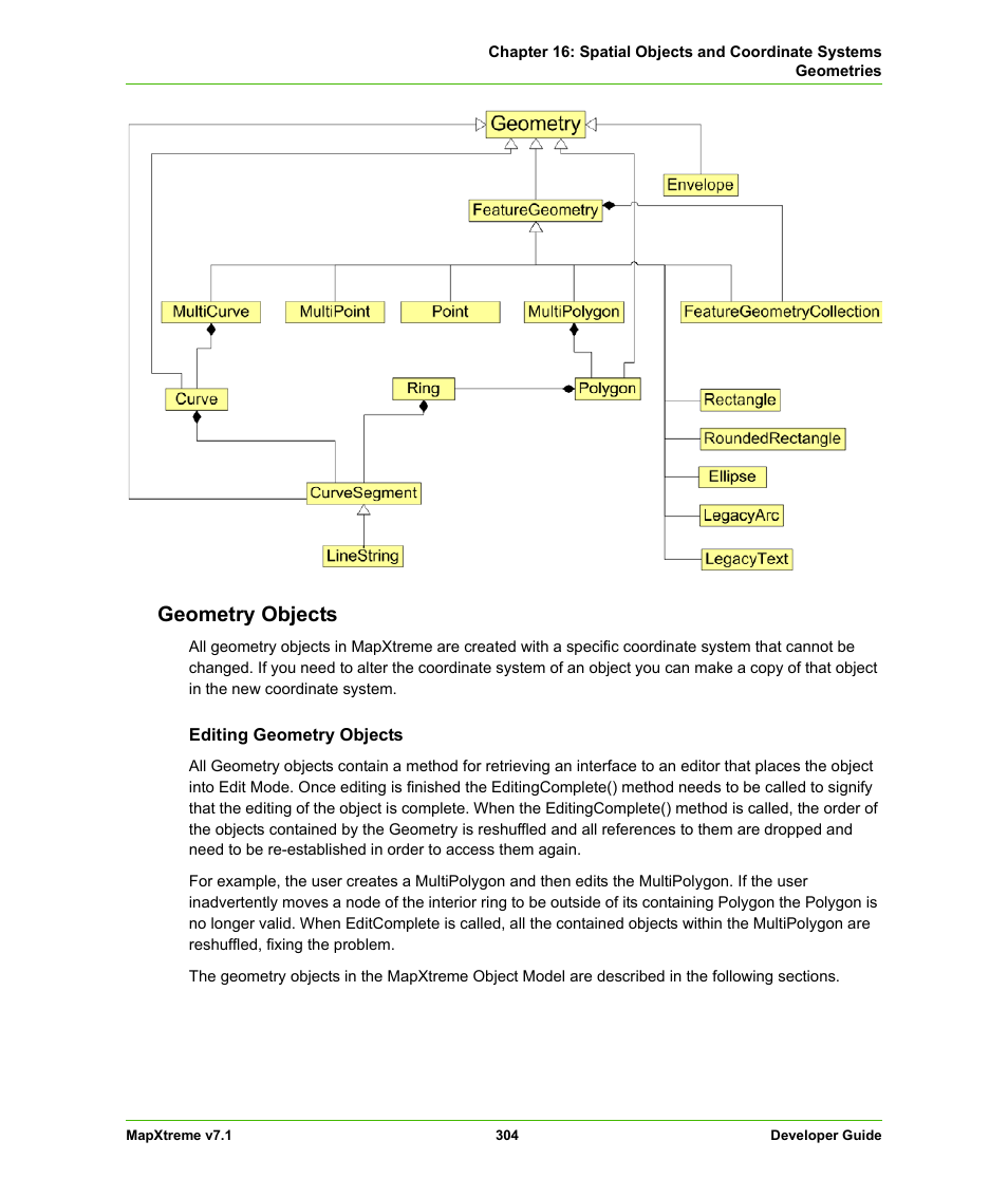 Geometry objects | Pitney Bowes MapXtreme User Manual | Page 297 / 640